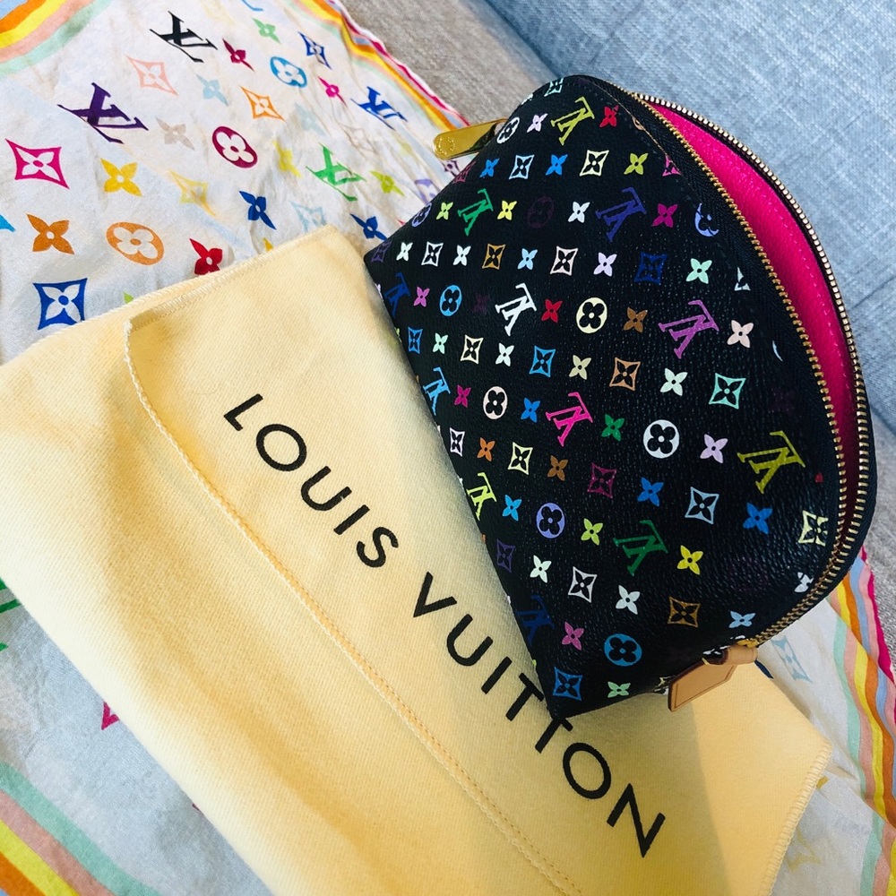 Louis Vuitton multi color cosmetic bag - Black